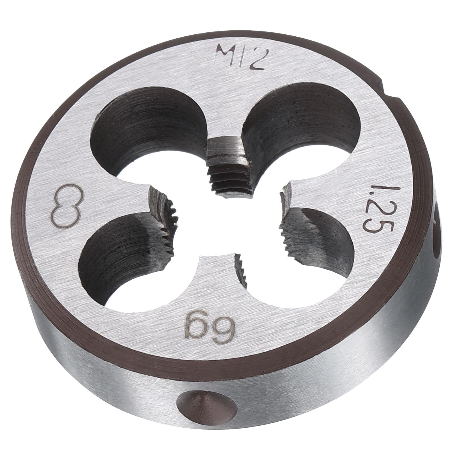 TA-VIGOR 1pc M12 x 1.25 Metric Adjustable Threading Die, Alloy Tool Steel Right Hand Round Die for Processing, Correcting or Cleaning External Threads (Metal, Plastic)