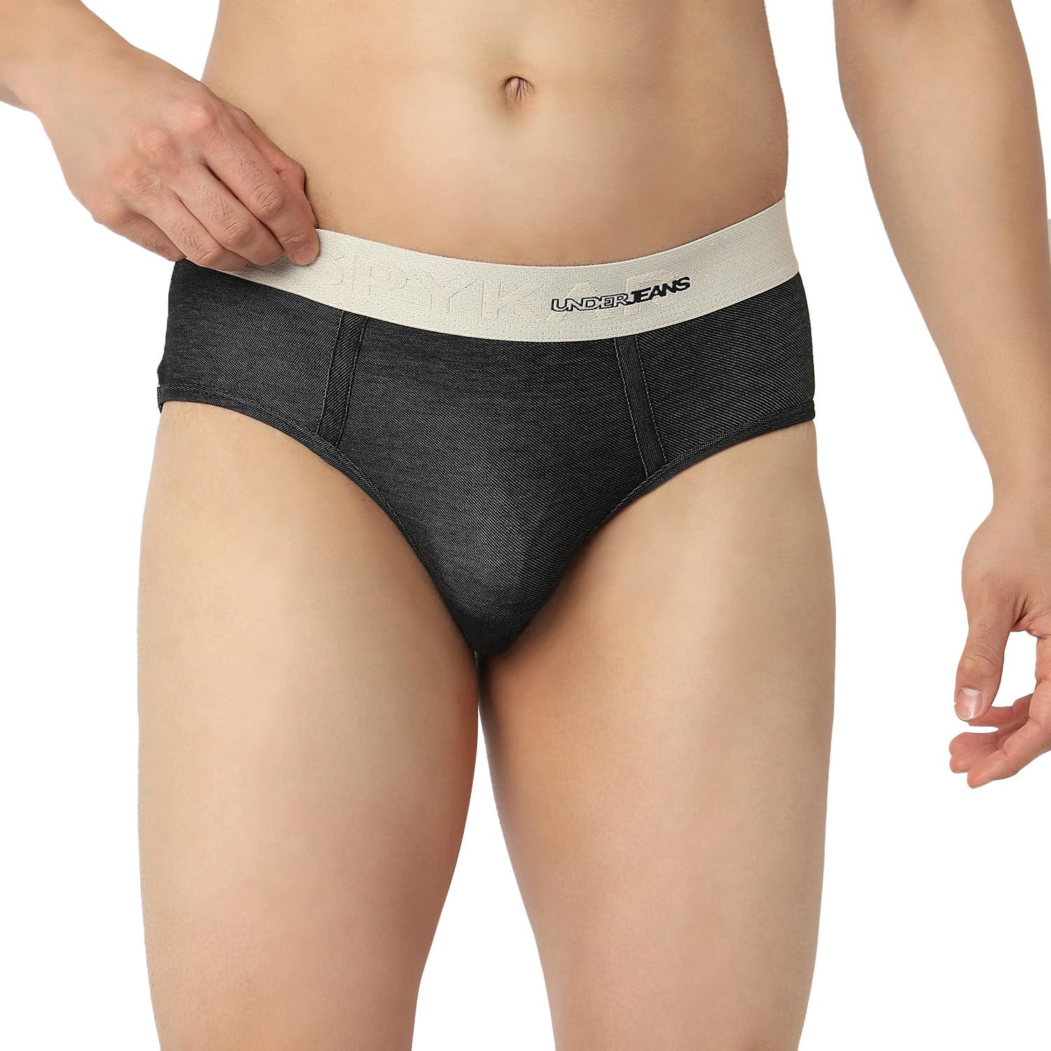 underjeans by Spykar Men Dark Denim Blue Mid-Rise Solid Ultrasoft Briefs-picture-11