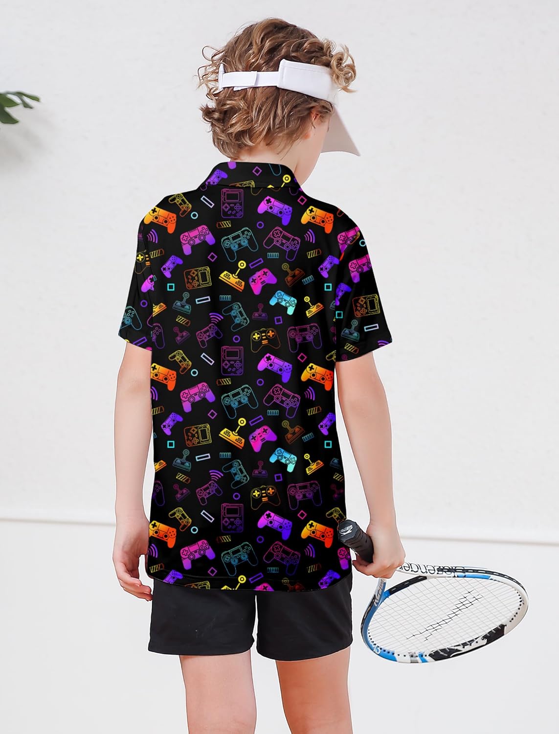 RAISEVERN Boys Polo Shirt Hawaiian Golf Collared Performance Tops Kids Short Sleeve 5-14 Years - Image 3