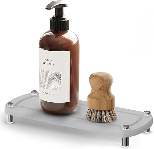 Miniatura 8 de Organizador de fregadero para el hogar  Tierra de diatomeas  Carrito de fregadero de piedra de secado rápido  Soporte de jabón para cocina