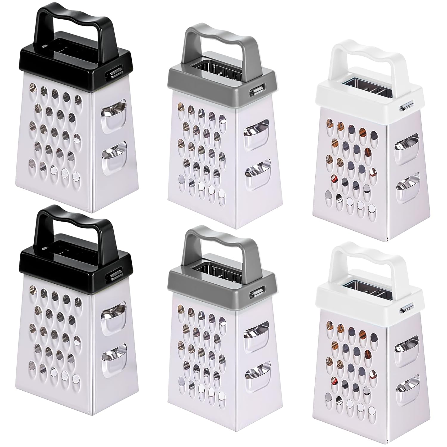 6 Pcs Small Grater Mini Cheese Grater Handheld Slicer Professional Stainless Steel with 4 Sides Food Shredder Safe