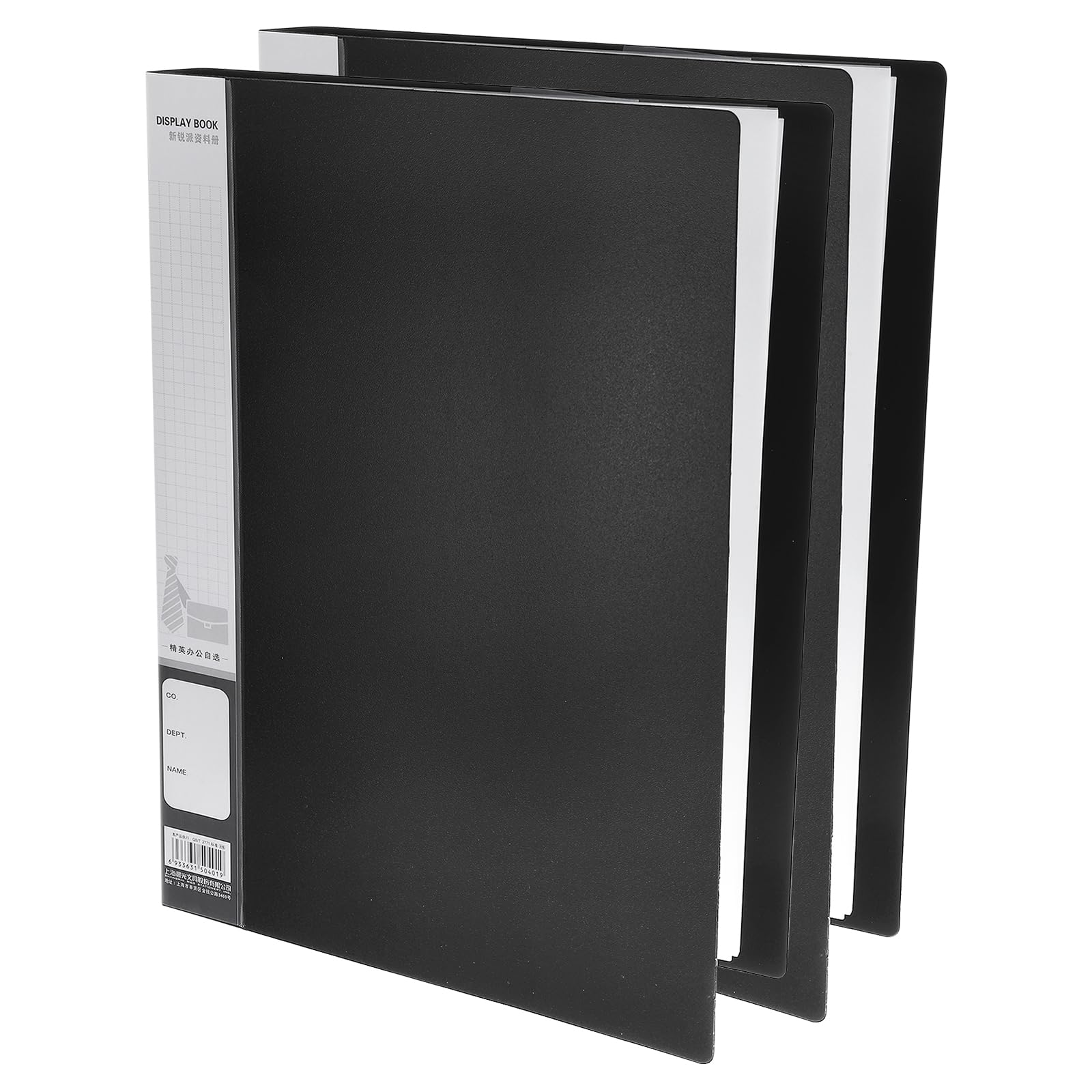 M&G 60-Pocket Binder with PP Plastic Sleeves A4(Black), 2 Pack Art Portfolio Wide Folder with Clear Sheet Protectors, Display 120 Pages for Organizing Documents, 310x255x36mm