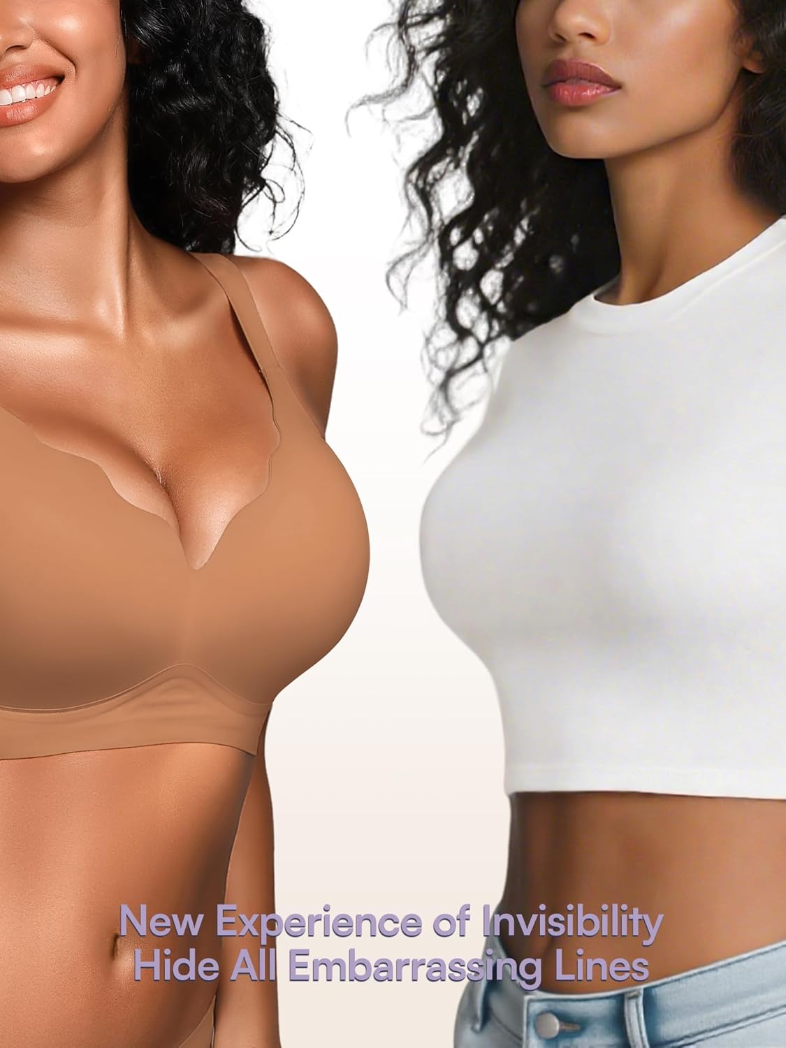 Wireless Jelly Bras for Women No Underwire with Support - S-2XL Seamless Bralettes Everyday Comfort Tshirt Padded Bra - Image 5