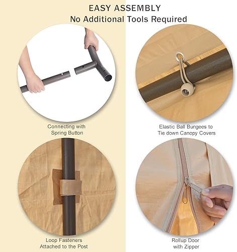 Miniatura 3 de Gardesol Cochera resistente de 10 x 20 pies con ventanas ventiladas enrollables, garaje portátil reforzado con paredes laterales y puertas