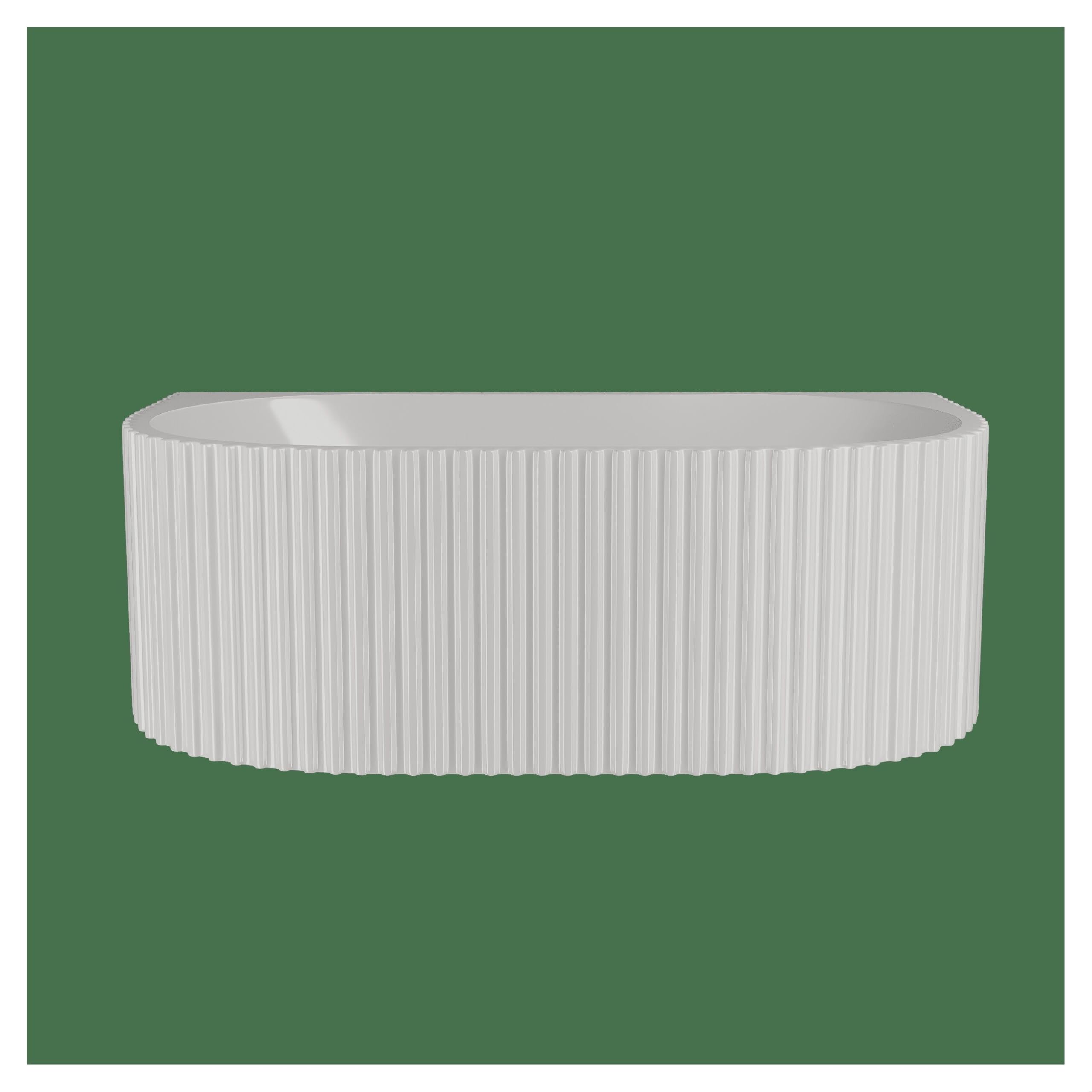 Balterley Contemporary Back To Wall Freestanding Bath - Ribbed Design - 1700 x 780mm - White - Acrylic