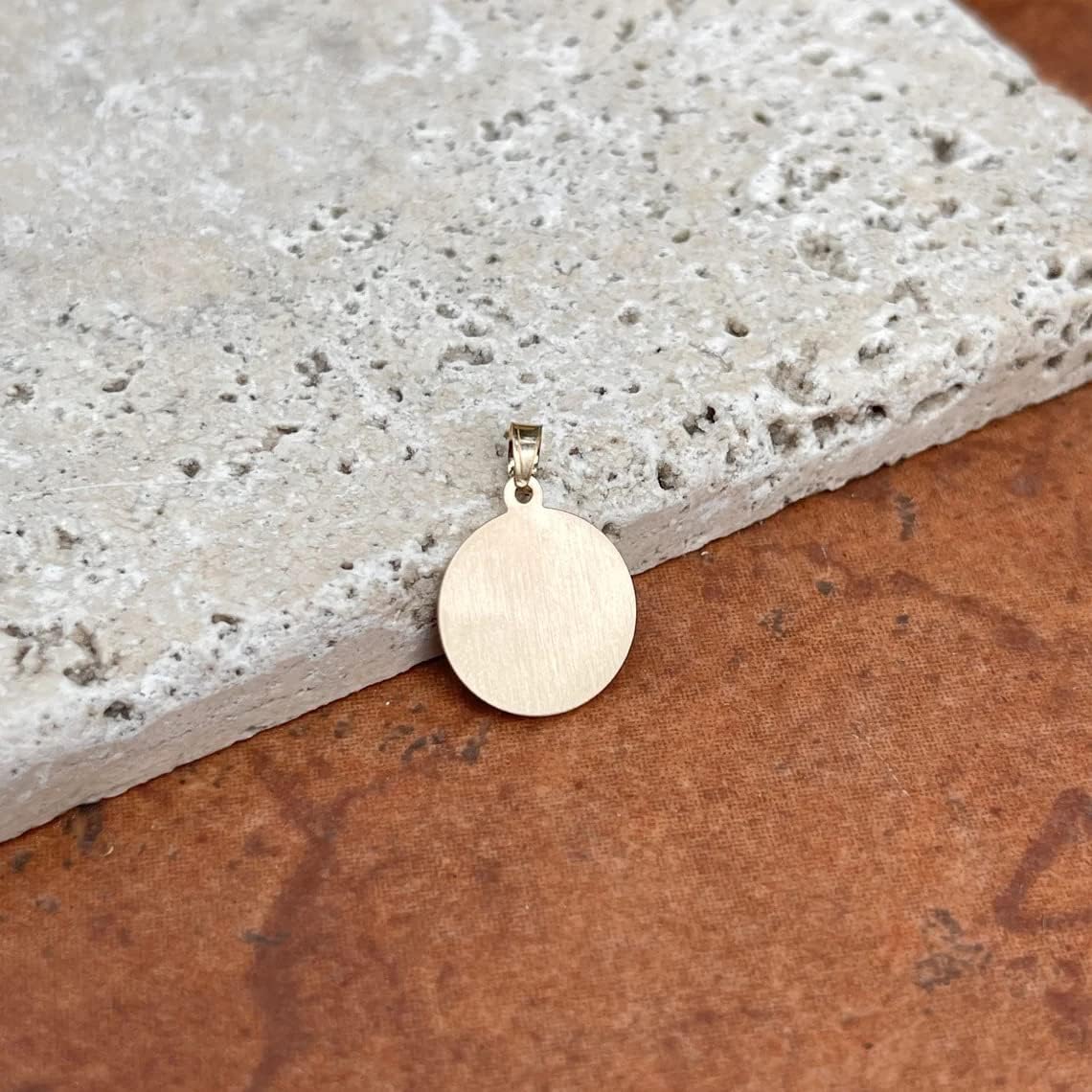 JewelryWeb 14k Yellow Gold Hollow Satin Back Polished and Satin St. Raphael Medal Pendant Necklace 18x16mm Wide Pendant for Women - Image 5