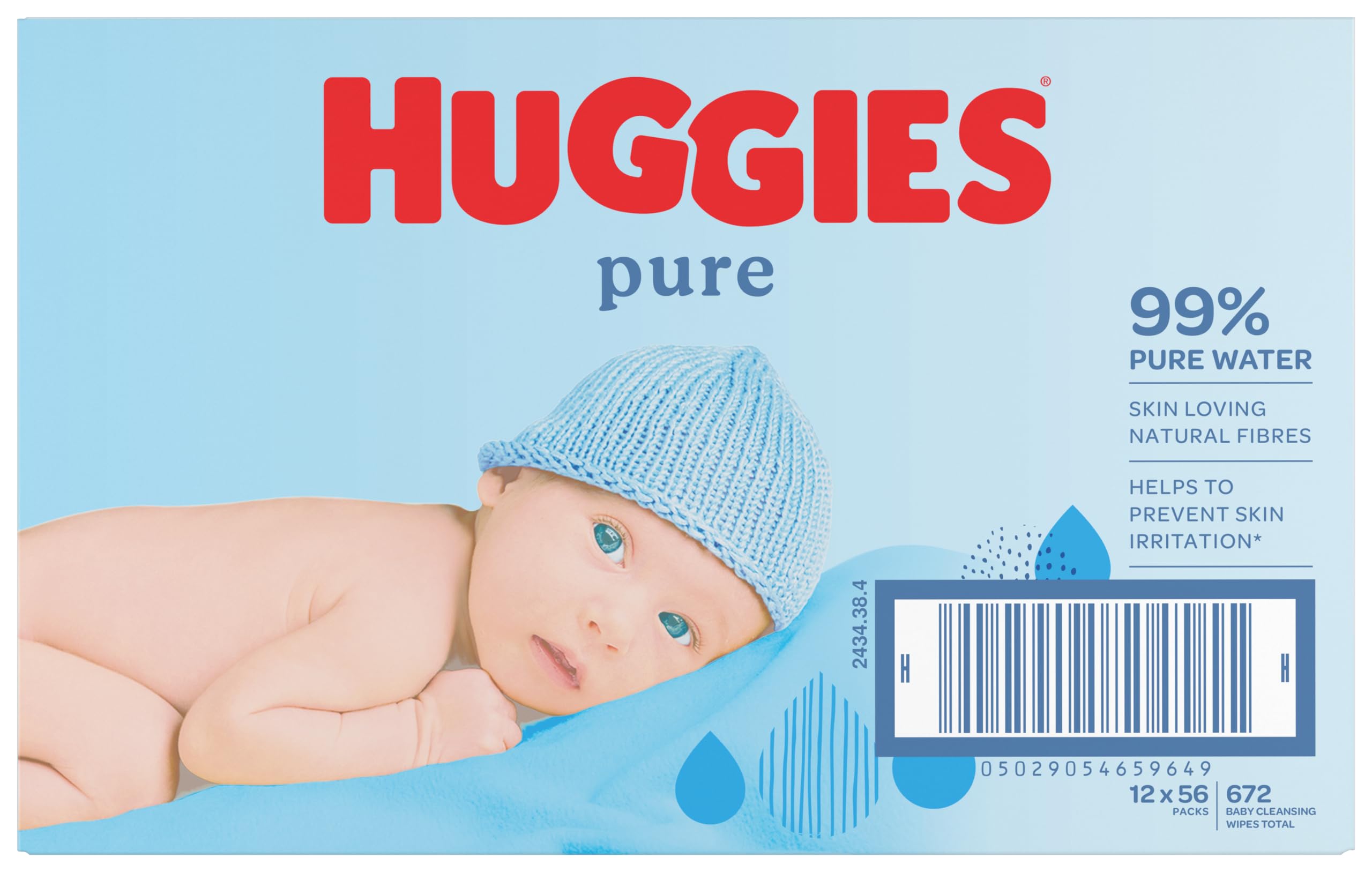 Salviette Huggies Extra Care Sensitive - 99% Acqua Pura E 71% Fibre Naturali, Confezione Da 672 Pezzi - Foto 6