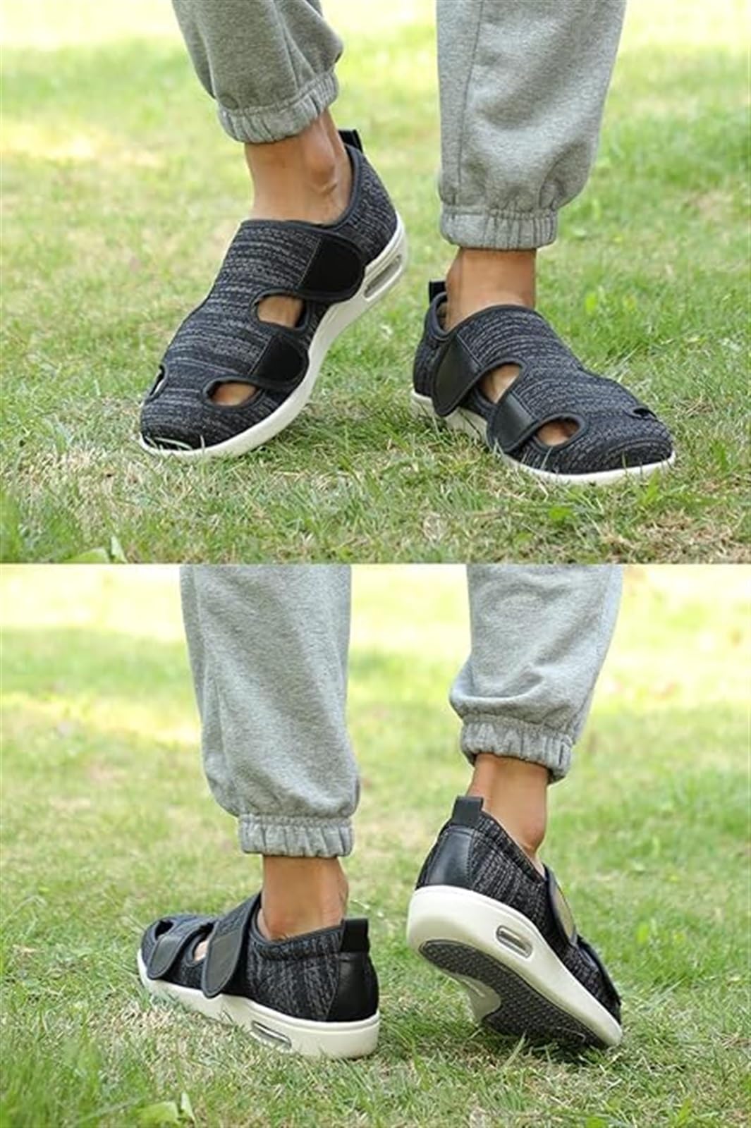 Zapatos para Diabéticos para Las Mujeres, Cierre Ajustable Ligero Transpirable, Pies Hinchados Verano Caminar Edema Zapatillas De Deporte