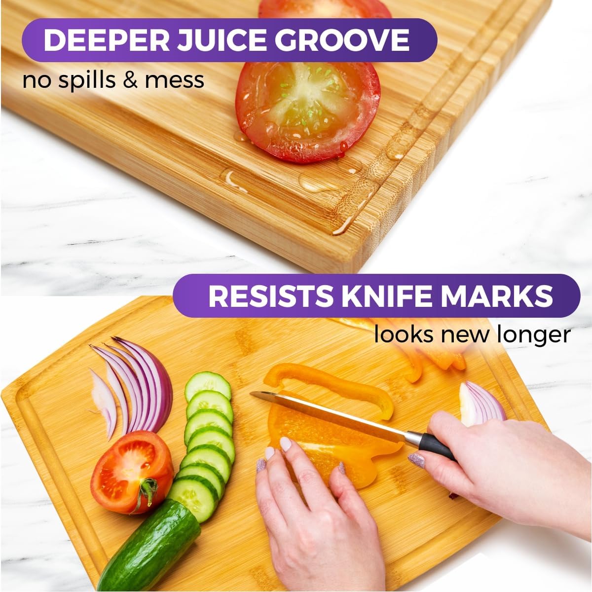 Straga Organic Moso Bamboo Cutting Board (15"x 12"x 0.75") Wood Cutting Board with Juice Groove - Premium, Dual Function Wooden Cutting Boards for Kitchen - Free Care Kit Included, Oil & Applicator…