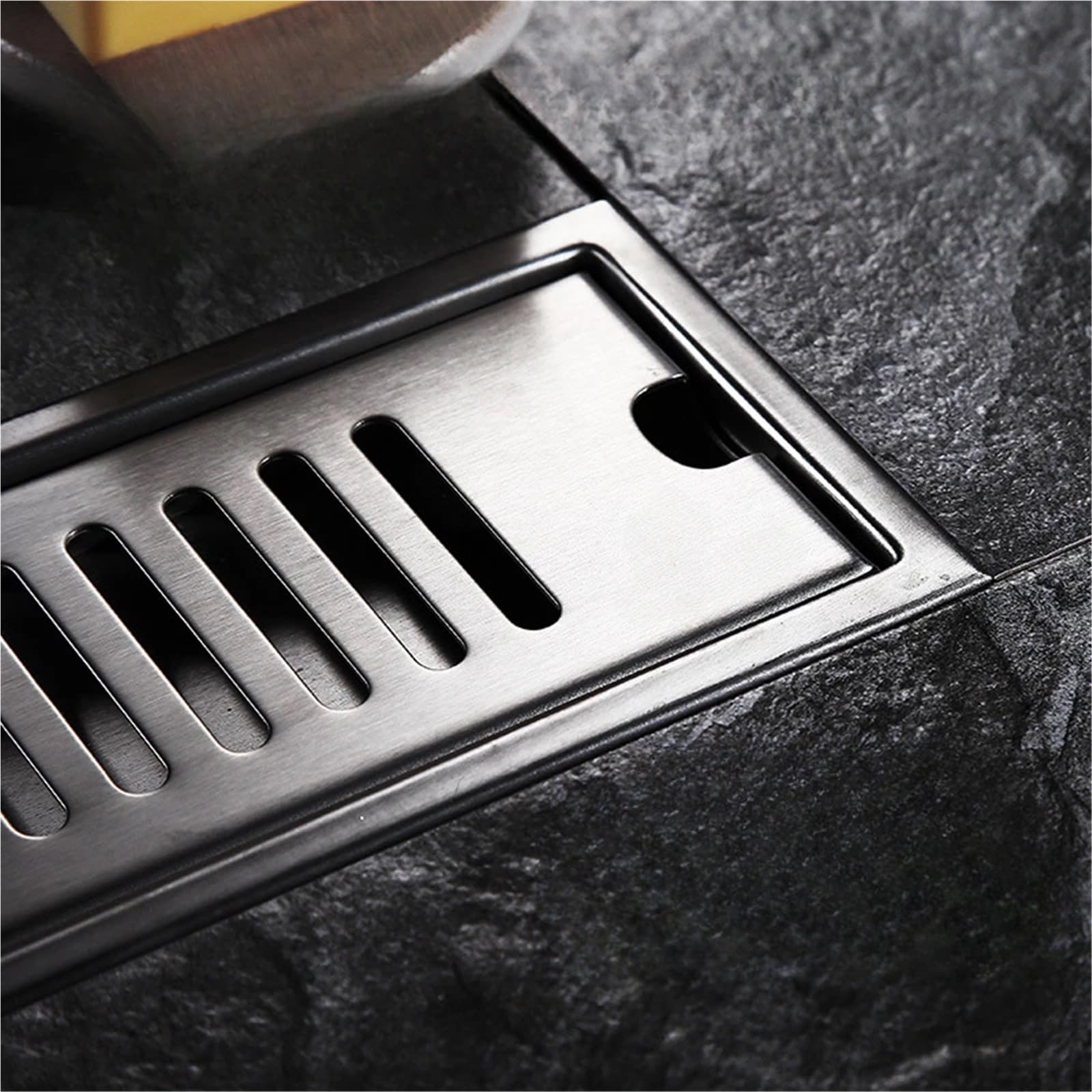 Sumidero Terraza Desagüe de suelo for ducha baño acero inoxidable 10 cm ancho con desodorante desplazamiento(10x60cm C)