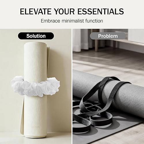 Miniatura 6 de Slim Panda Tapete de yoga Scrunchie, asegura tu tapete con estilo y linda, correa de transporte de tela de terciopelo elástica duradera que se