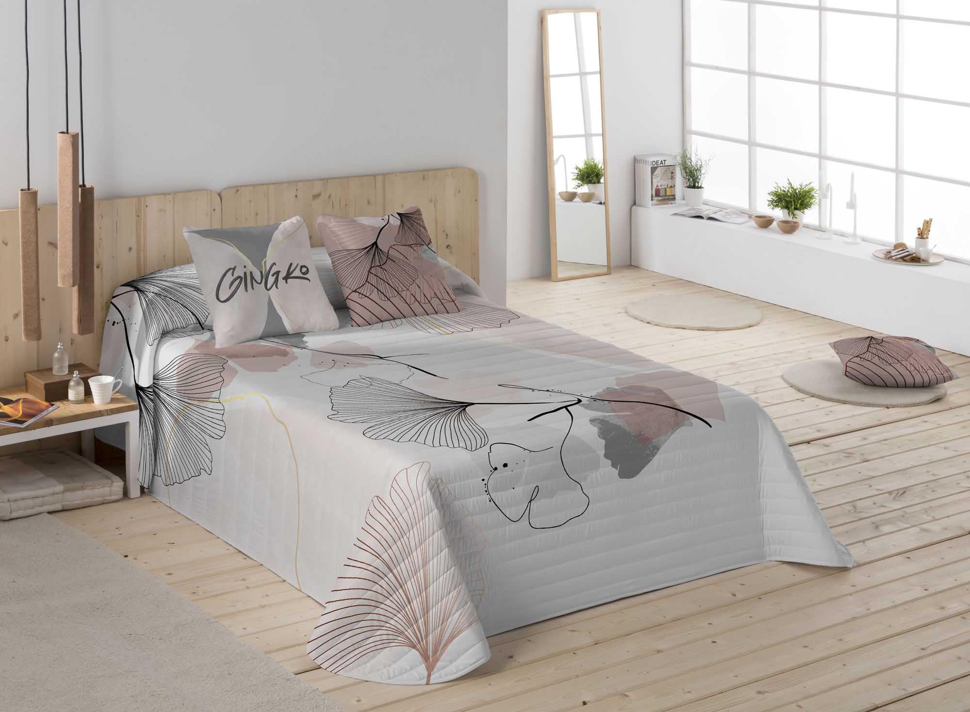 NATURALS Colcha Bouti Cama 90, 100% Algodón, Colcha con un Ligero Relleno, 180x260 cm, GINGKA