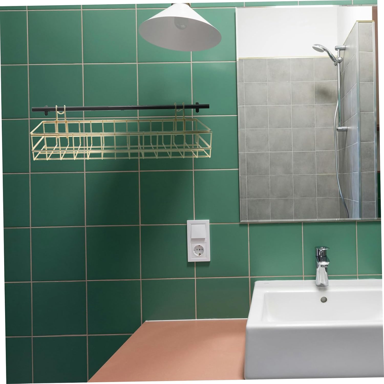 LIFKOME 2Pcs Wall Grid Panel Storage Basket Minimalist Hanging Wire Shelf for Home Kitchen Wall Mounted Organizers for Potted Plants
