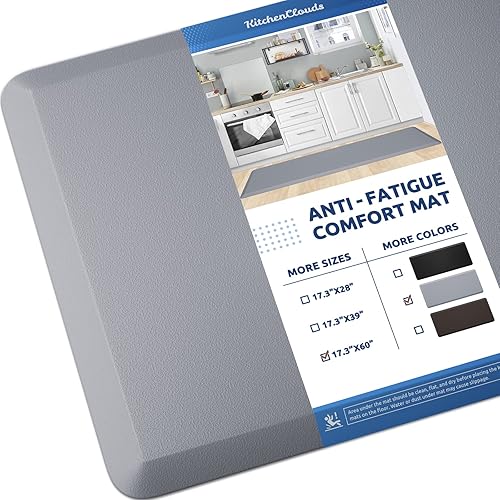KitchenClouds - Tapete de cocina, acolchado, antifatiga, 17.3 x 60 pulgadas, impermeable, antideslizante, tapetes de piso cómodos para cocina, disponible en Yaxa Colombia