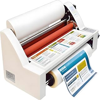 Cold Press Laminator,Electric Laminating Machine,1.1 M/Min Single Double Sided Thermal Laminator for Vinyl Photo Film, Picture and Painting 350MM