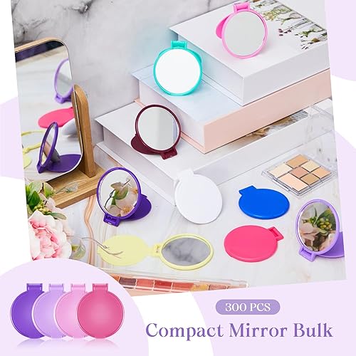Miniatura 6 de Thyle 300 piezas de espejo compacto a granel, mini espejo de maquillaje redondo plegable para bolso, pequeño, portátil, cosméticos, regalos de