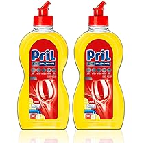 Pril 5in1 Brillantante Limone per Lavastoviglie (500ml), Per una brillantezza superiore e un’extra asciugatura anche della plastica (Confezione da 2)