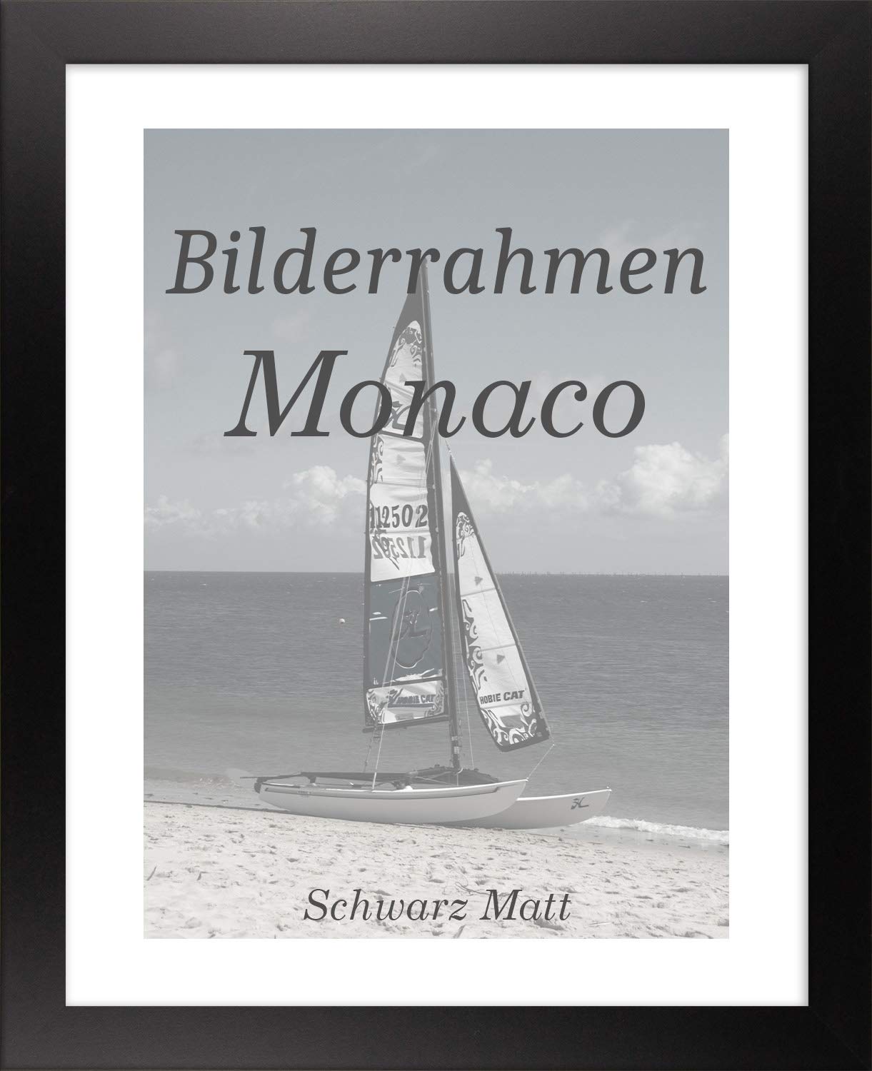 Fotorahmen Monaco 66x95 cm Bilderrahmen Schwarz Matt Posterrahmen