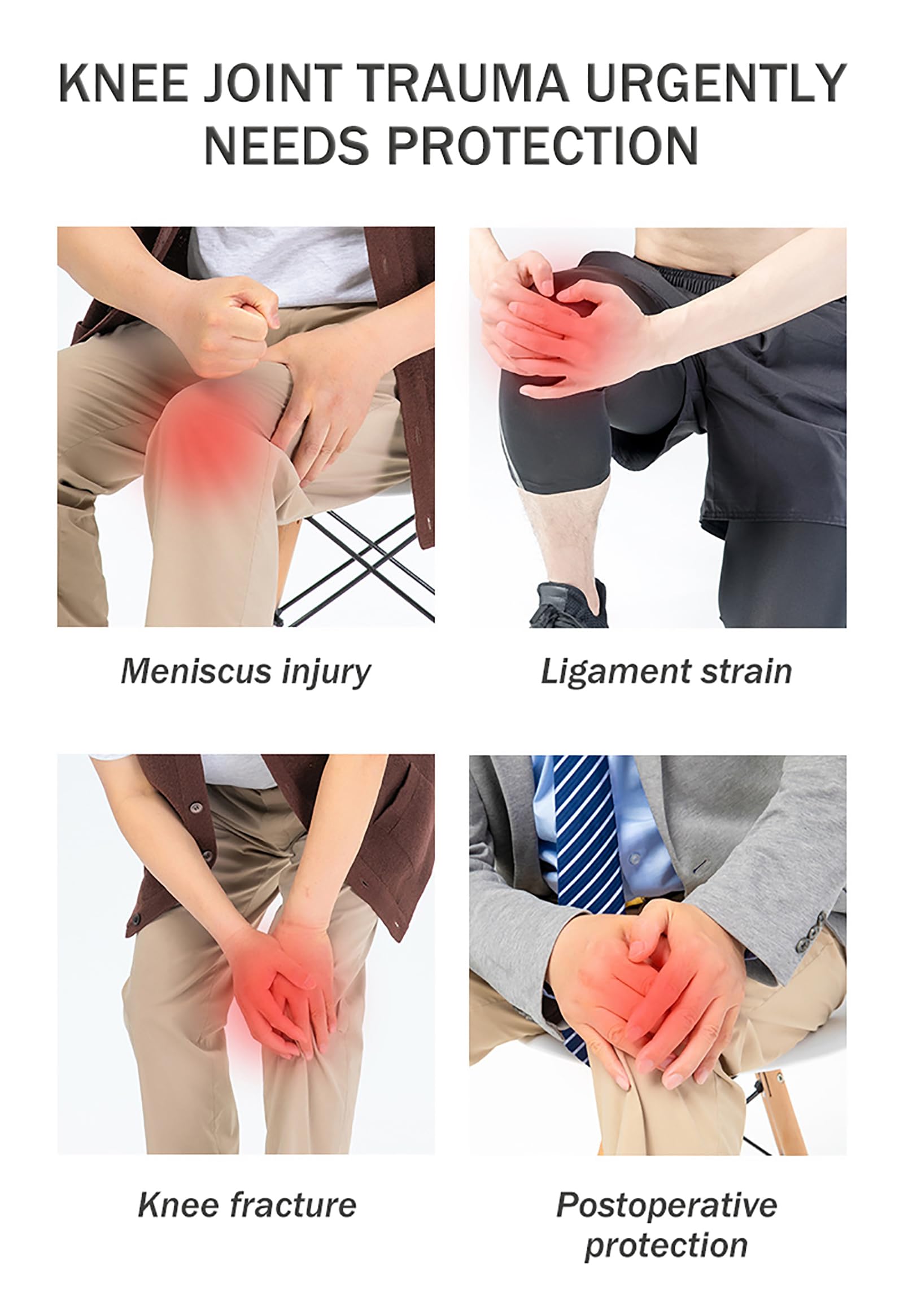 Soporte De Rodilla, Rodillera para Artrosis, Inmovilizador De Rodilla ROM para Fractura De Ligamento Cruzado Anterior (Lca) Y Distensión De Ligamento, Articulación De Rod,