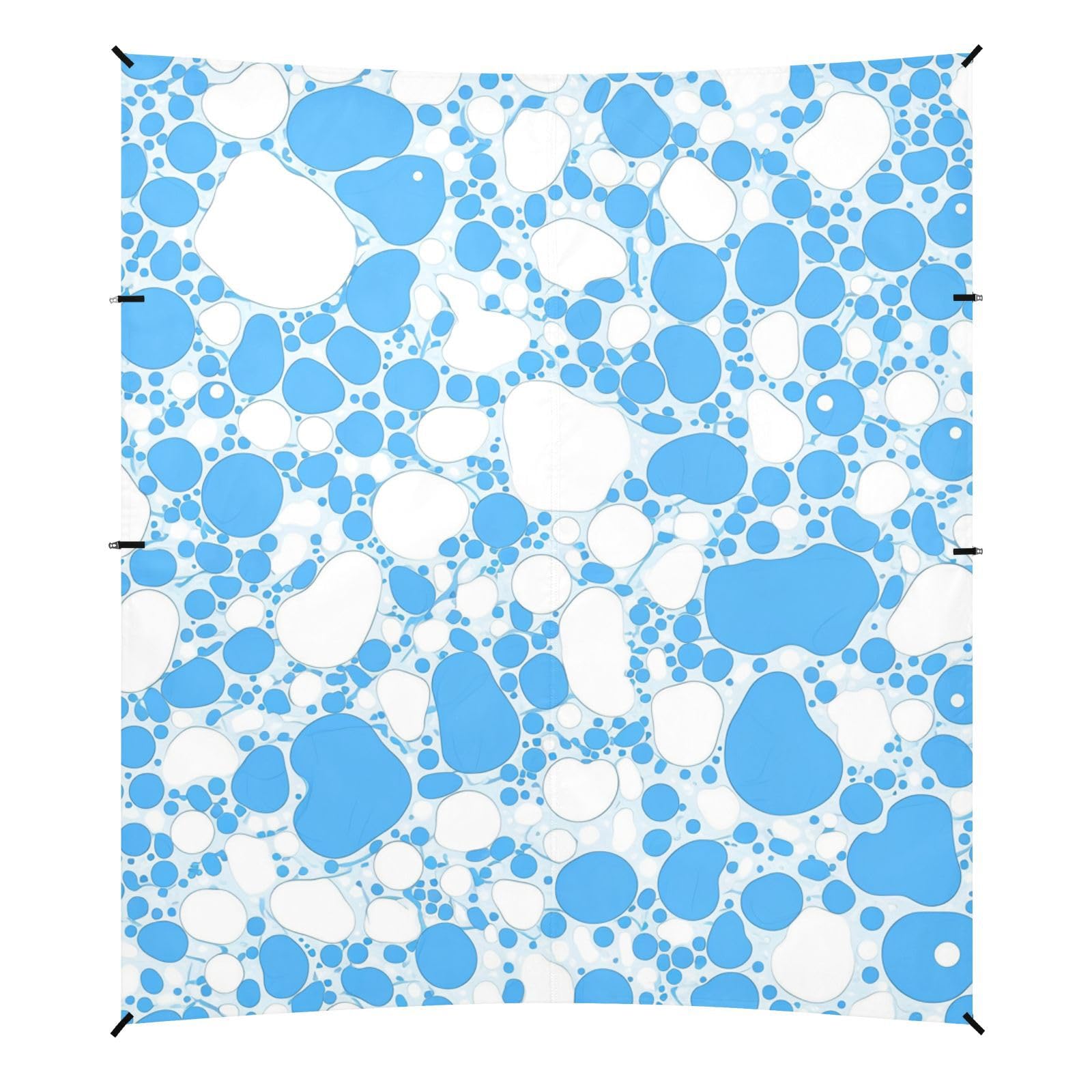 Milk Cow Skin Print Style PowderBlue Beach Cabana UPF50+ Protection Waterproof Large Sun Shelter with Sandbags and Shovel for Backyard, Grassland, Park