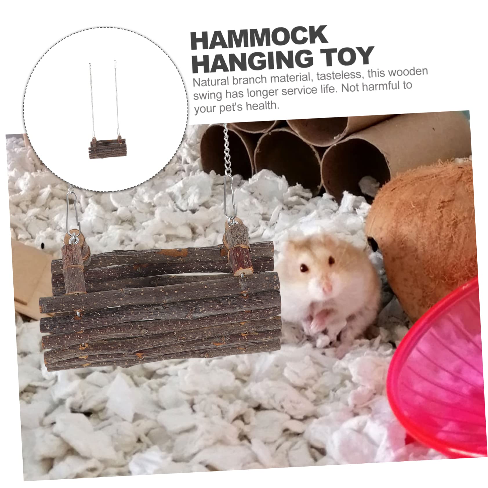 Angoily 3stücke Hamster Holzschaukel Spielzeug Hängematte Für Nager Kauspielzeug Aus Natürlichem Material Für Hamster Chinchillas Und Ratten Fördert Das Spielen Zahnpflege