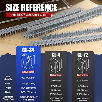 KIMSING CL-34 Galvanized Clinching Clips 960 PCS/Box
