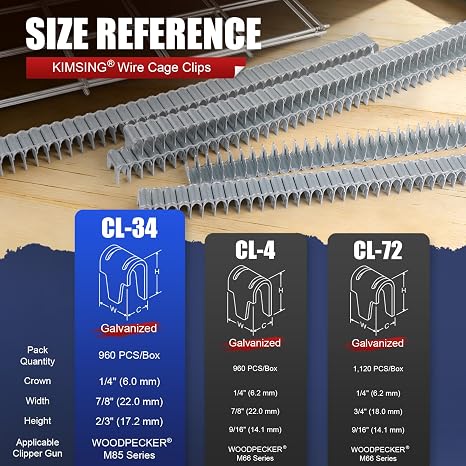KIMSING CL-34 Galvanized Clinching Clips 960 PCS/Box