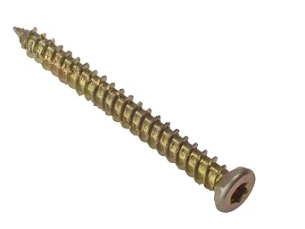 ForgeFix Concrete & Masonry Screws | 7.5 x 102mm | Zinc Yellow Passivated | Box 100