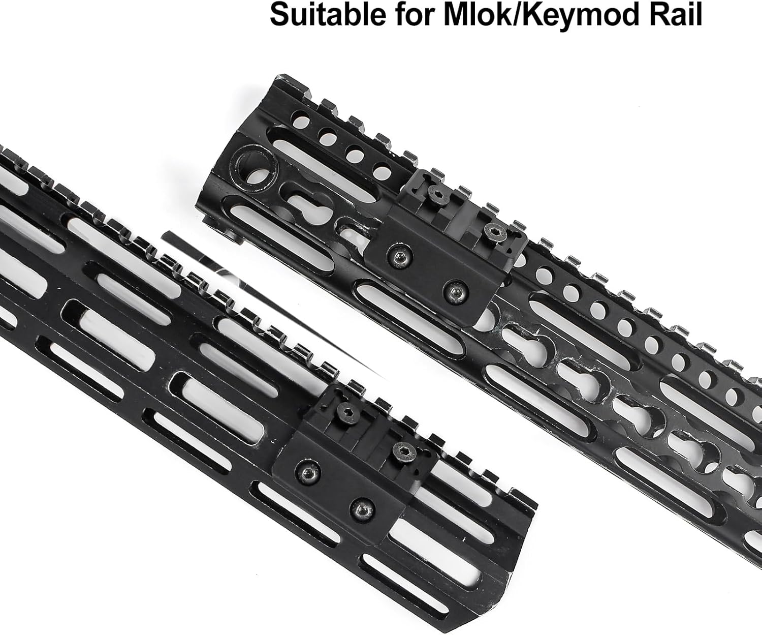 45 Degree Offset Tactical Light Mount , 3 Slot Offset Side Flashlight for Mlok/Keymod Rail System, Aluminum Alloy Offset Light Mount for M300 M600 Series Flashlights/Scout Lights