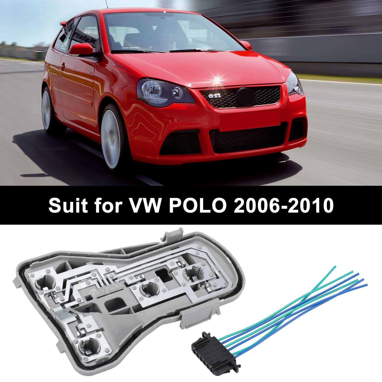 Soporte para Bombilla Trasera para VW Polo 4 (9N3) 2006-2010 | OEM 6QD945257A 6QD945258A, con Kit de Enchufe de Repuesto