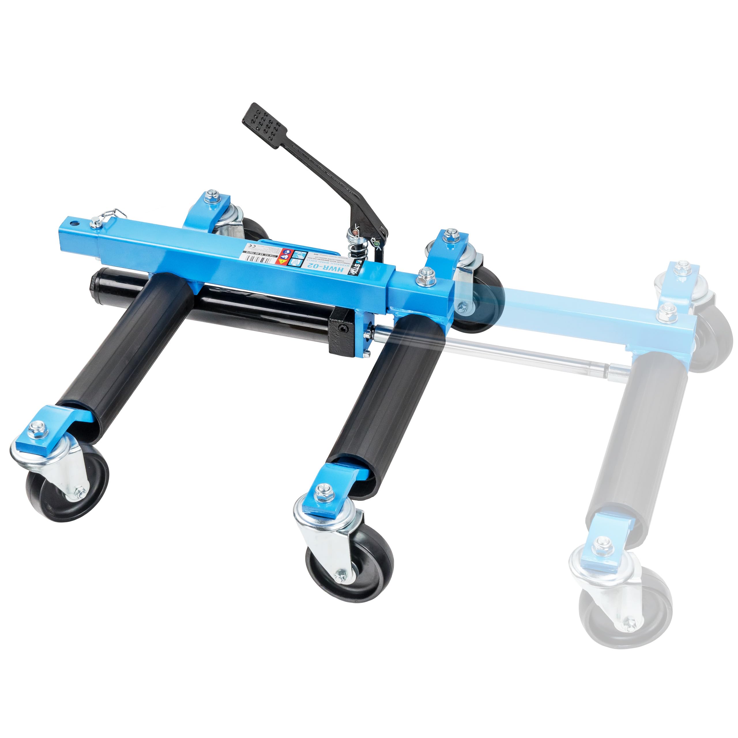 Stix HWR-02-1x - Ausiliario di manovra per auto con capacità di carico 680 kg - Sollevatore auto idraulico fino a 300 mm di larghezza pneumatici - per officina e garage (HWR-02 idraulico)