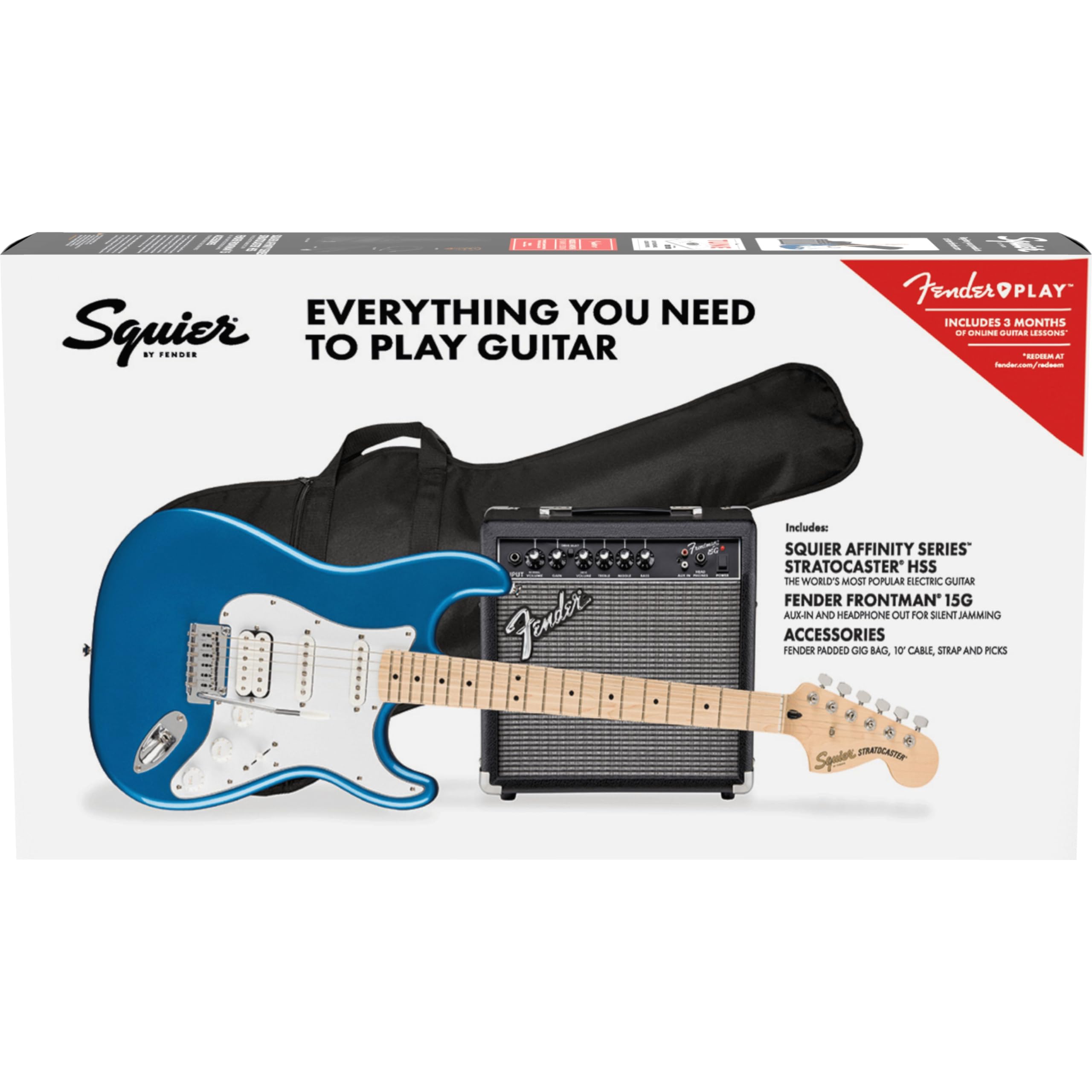 Squier Affinity Series HSS Pack MN Lake Placid Blue - chitarra elettrica per principianti