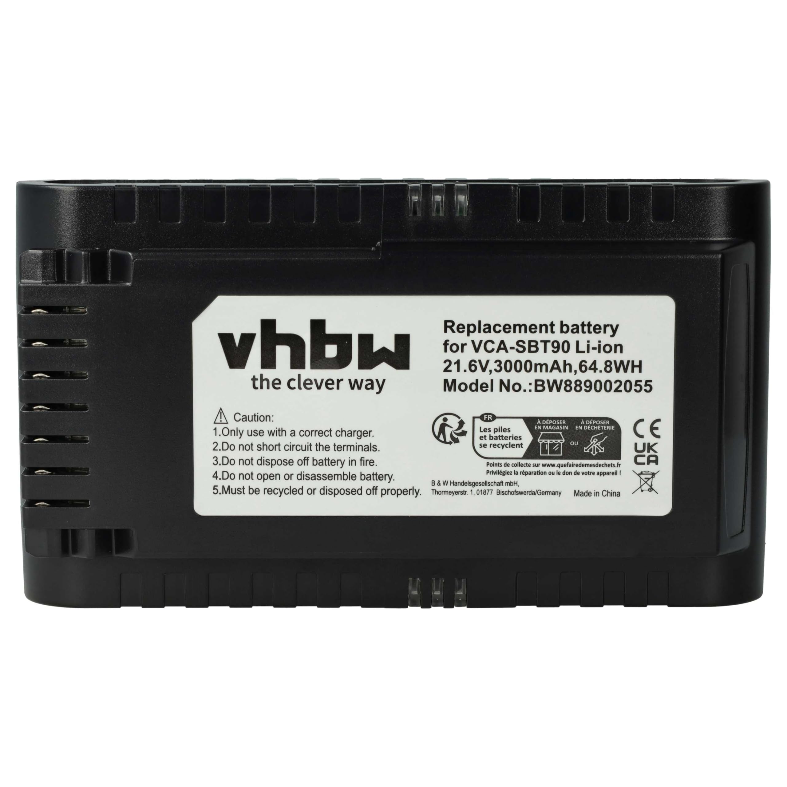 vhbw Bateria kompatybilna z Samsung Powerstick Jet VS9000 Czarny odkurzacz (3000mAh, 21,6V, Li-Ion)