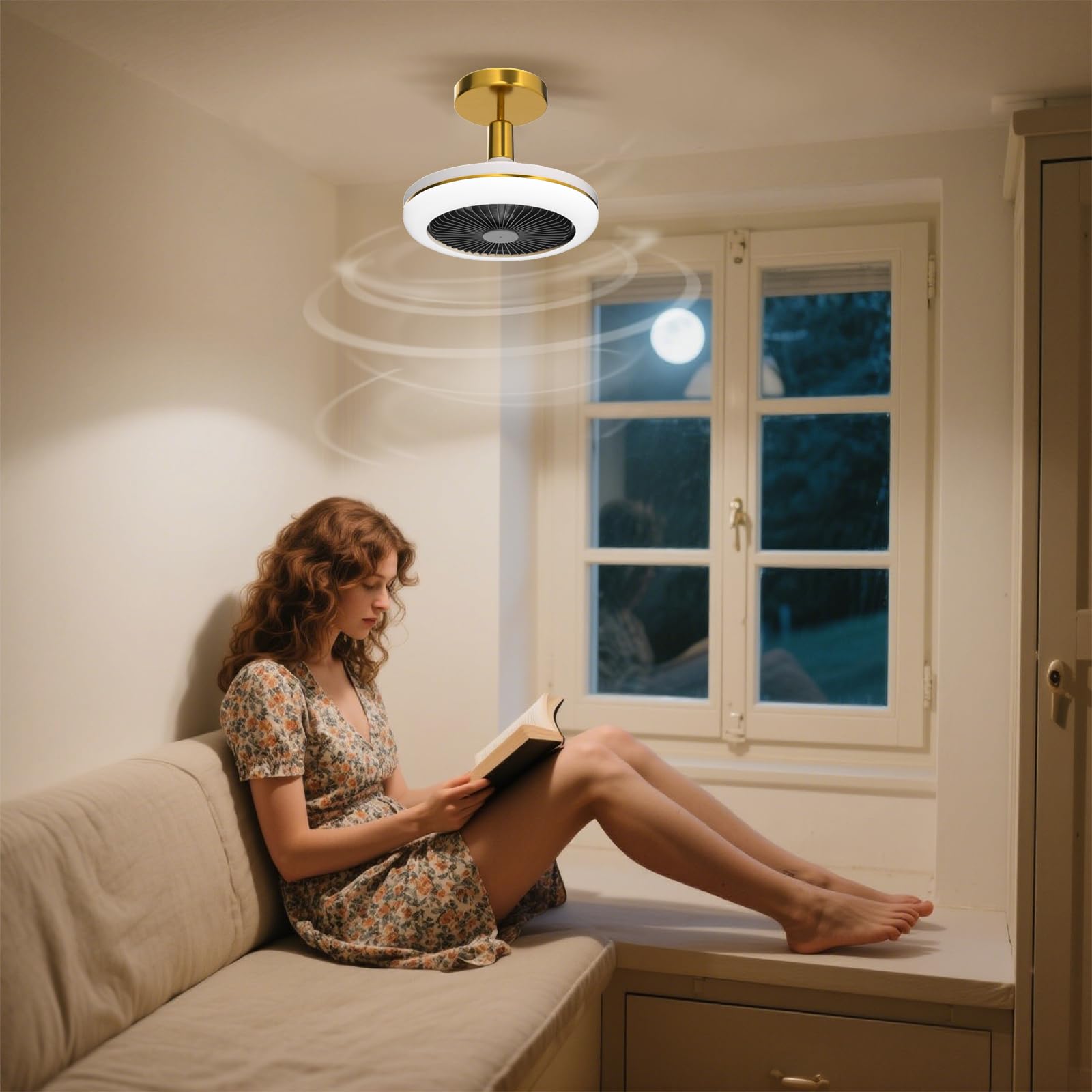 LED Inverter Stille Nordic Plafondventilator met Lamp Kroonluchter met