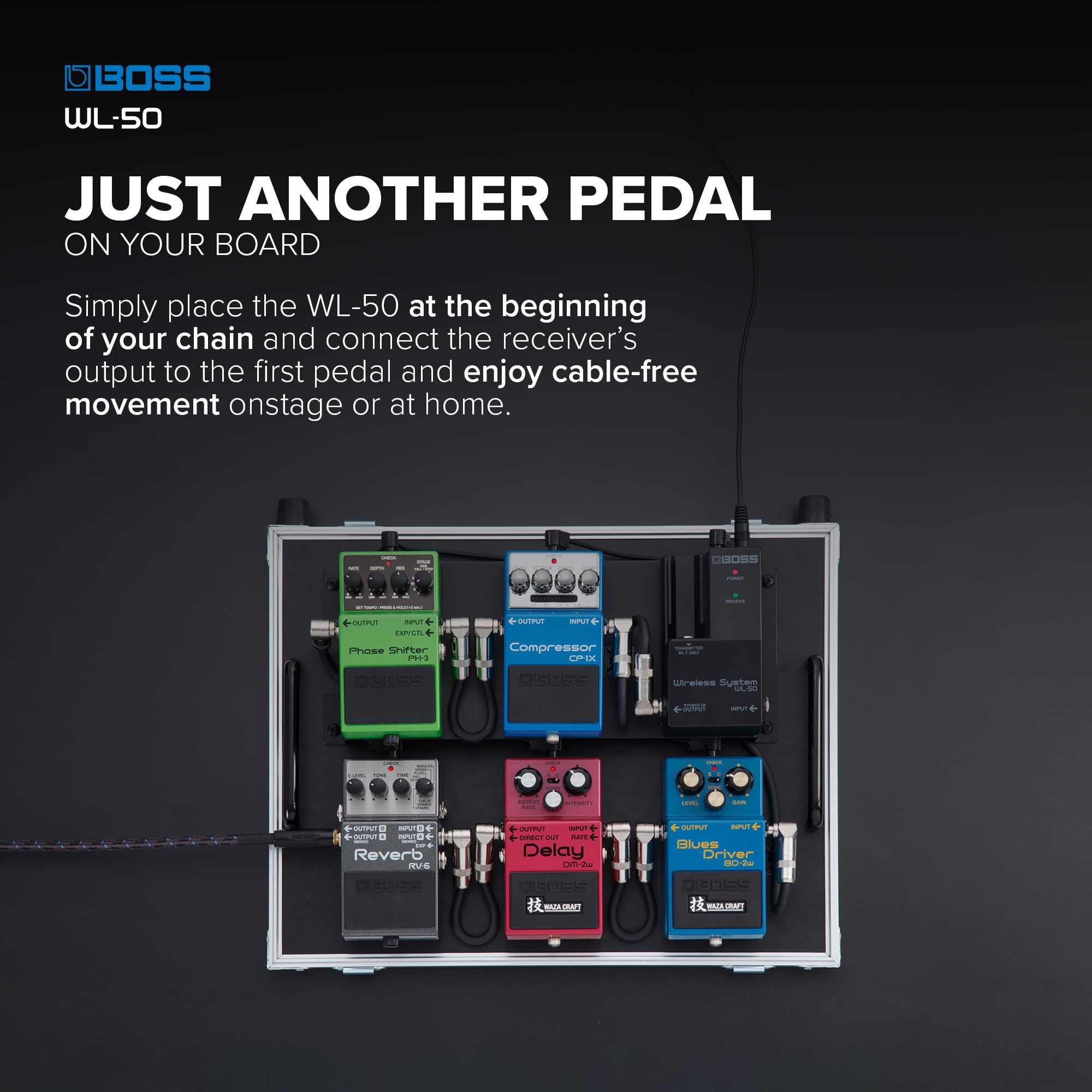 BOSS WL-50 Guitar Wireless Virtual Cable for Pedalboards | Plug