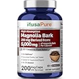 NusaPure Magnolia Bark 20:1 Extract, 250 mg Equivalent to 5,000 mg 200 Vegan Vegetarian Capsules Non-GMO