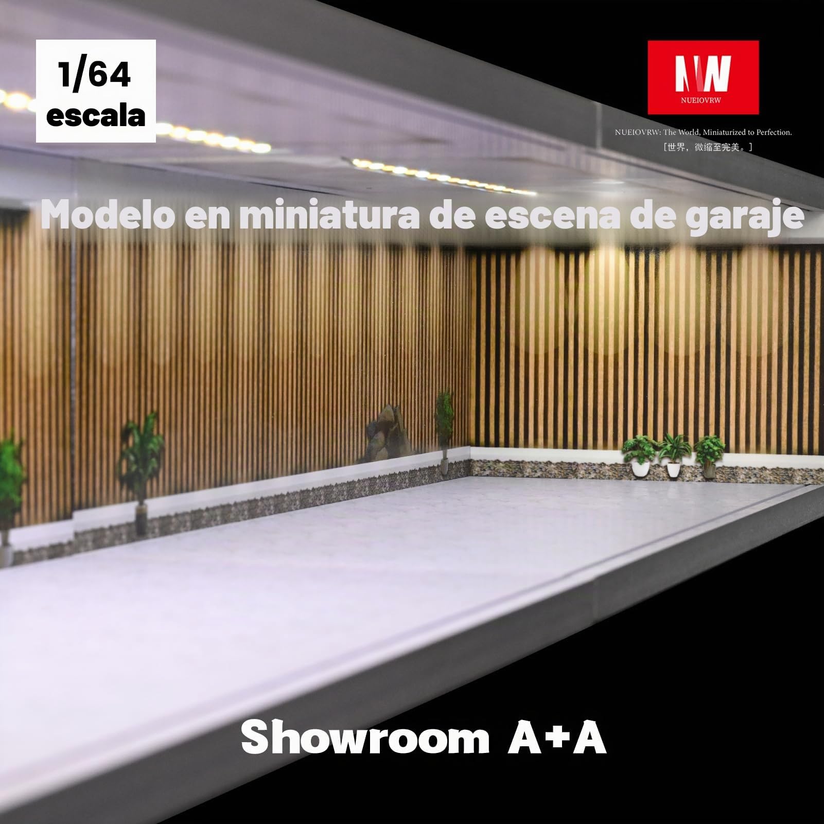 Modelo de garaje Diorama 1:64, iluminación LED tricolor, vitrina de exhibición de escena de estacionamiento, multicombinación, modelo de sala de exposición, almacenamiento de coches, caja de