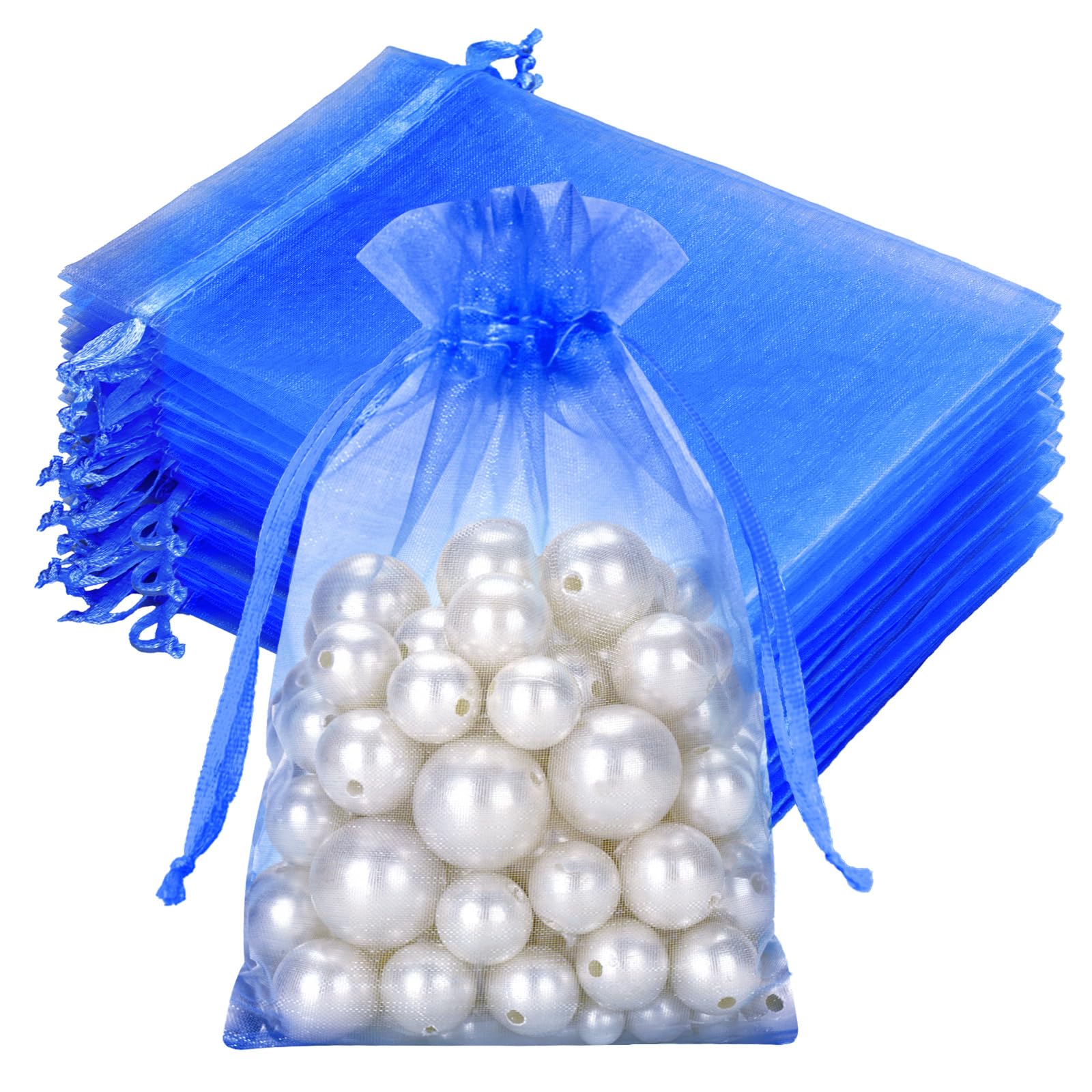 joycraft 50Pcs Royal Blue Organza Bags-2.7x3.5 In Jewelry Mesh Bags — image 1