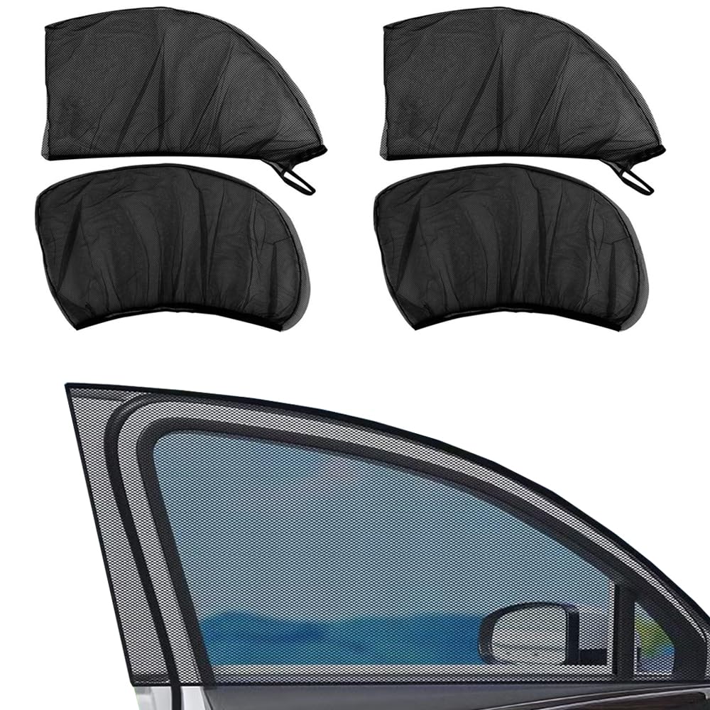 WENINETIES 4Pack Magnetic Bug Screen for Skoda Enyaq iV 5A 2021-2025, Front Door Bug Screens Car Side Window Sun Shade Mosquito Net Solar/UV Protection