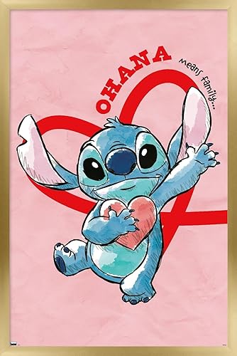 Trends International Disney Lilo and Stitch - Póster de pared de corazones