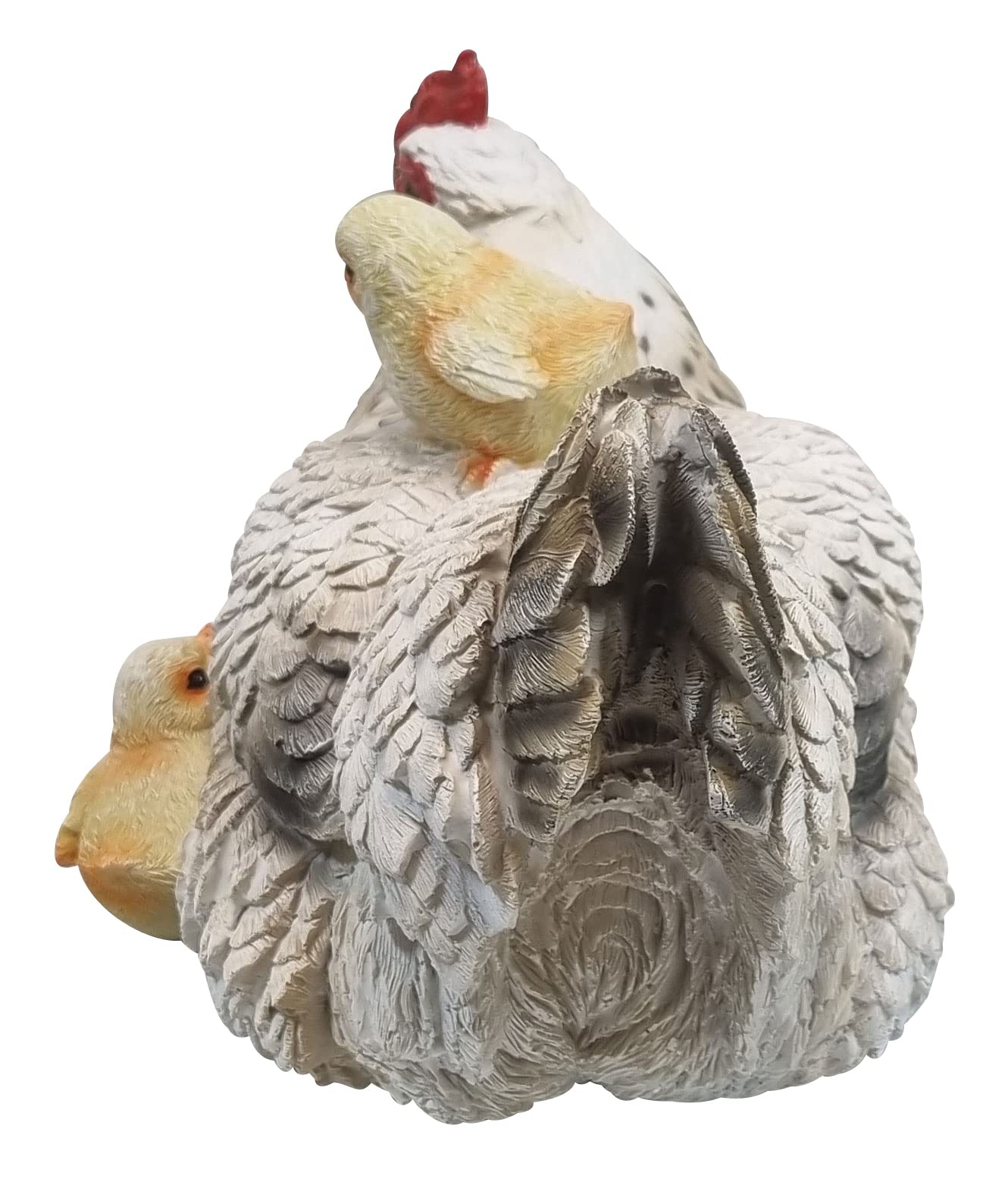 Dekofigur Henne Huhn Louise mit Küken lebensechte Tierfigur