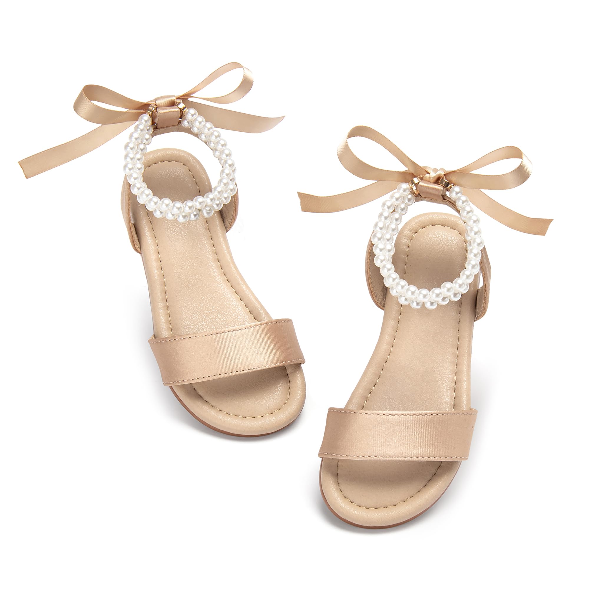 Otter MOMO Toddler Little Flower Girl Sandals Princess Dress Shoes Wedding