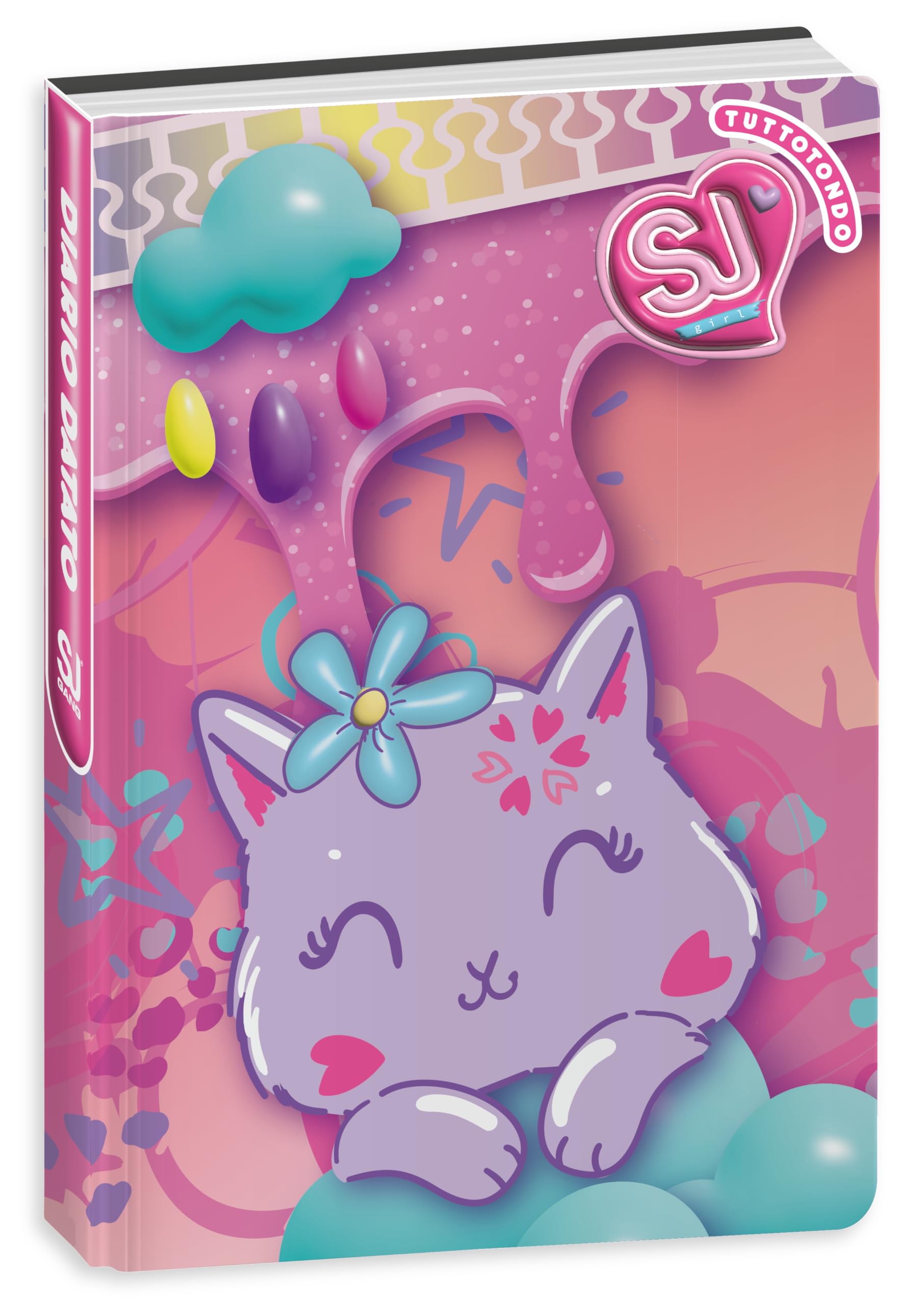 SJ GANG STYLE JAM GANG Diario Scuola Datato Standard 10 Mesi,Rosa,Gatto, Accessori Zaino, Bambina