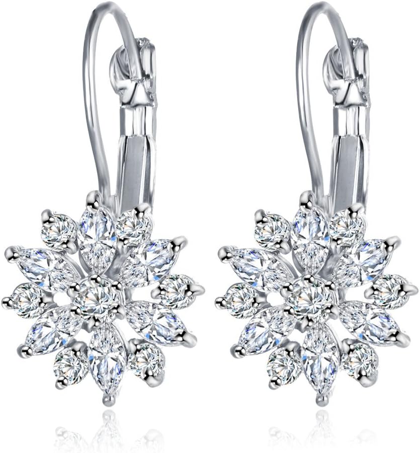 Latest 18k Gold Plated AAA Crystal Diamonds Earrings For Women & Girls