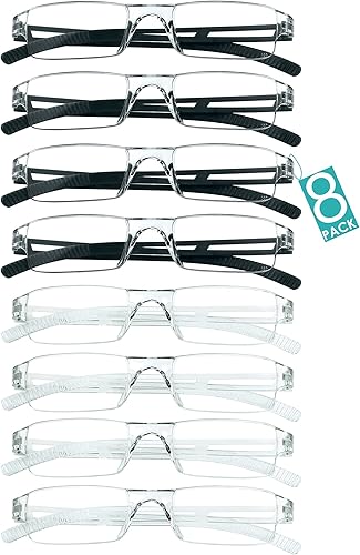 Miniatura 1 de VisionGlobal 8 pares de anteojos de lectura, anteojos con filtro de luz azul, anteojos de lectura para computadora para mujeres y hombres, marco de