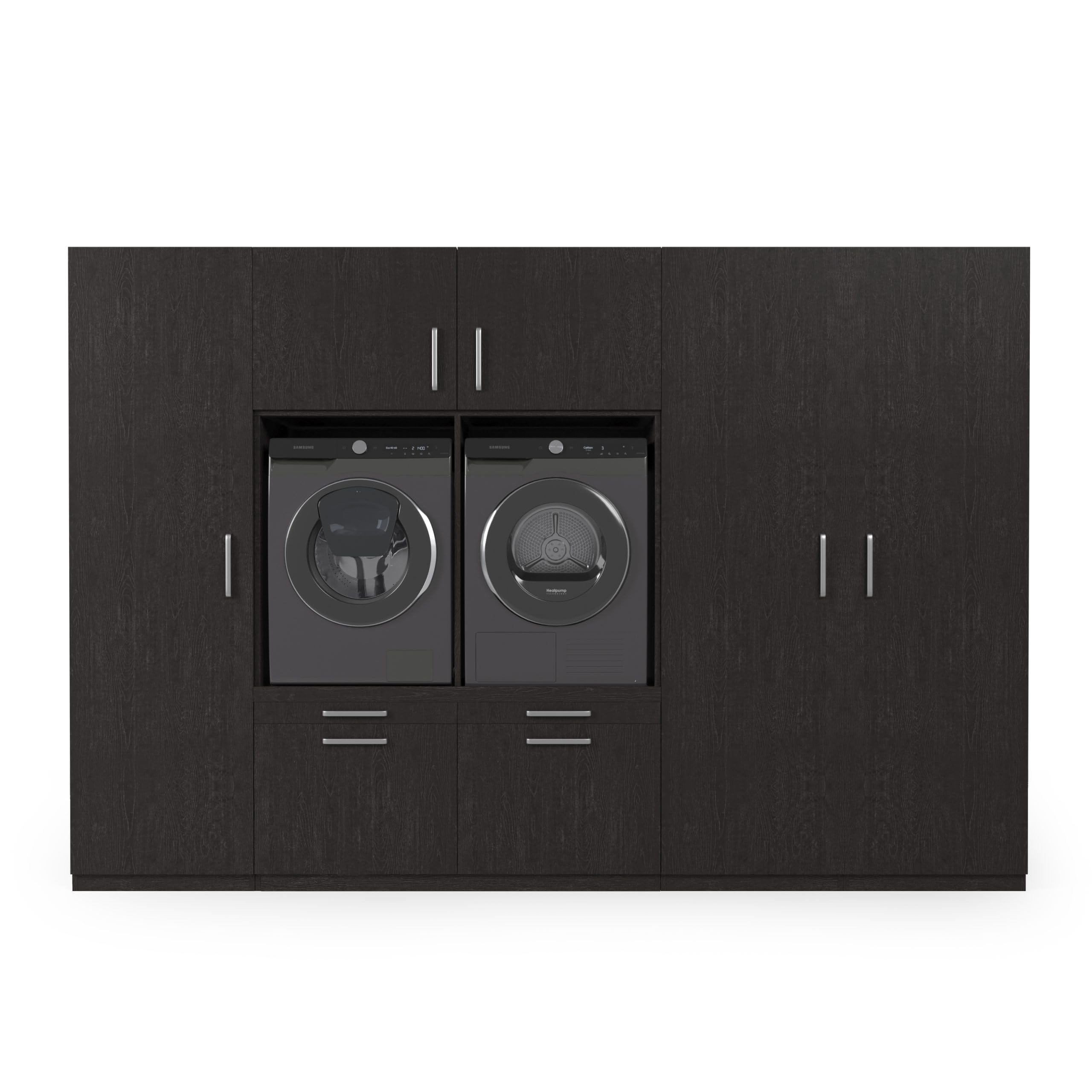 Lavadora Gabinete Johannesburgo - Lavadora elevadora - Conversión a máquina - 700(D)*3130(B)*2110(H) mm - Negro - Diseño elegante, que ahorra espacio y ergonómico - Fácil de colocar