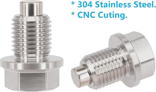 Miniatura 8 de Dsnaduo 1 tapón magnético de drenaje de aceite de acero inoxidable M14x1.0.197 in para Honda Accord Civic CR-V Odyssey, Acura Ford GM Mazda Hyundai
