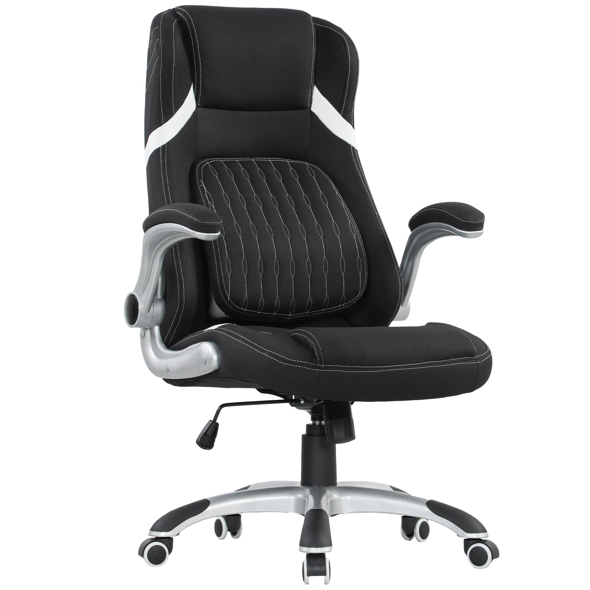 Vinsetto Fabric Office Desk Chair W/ Adjustable Height Tilt Function Black from B&Q