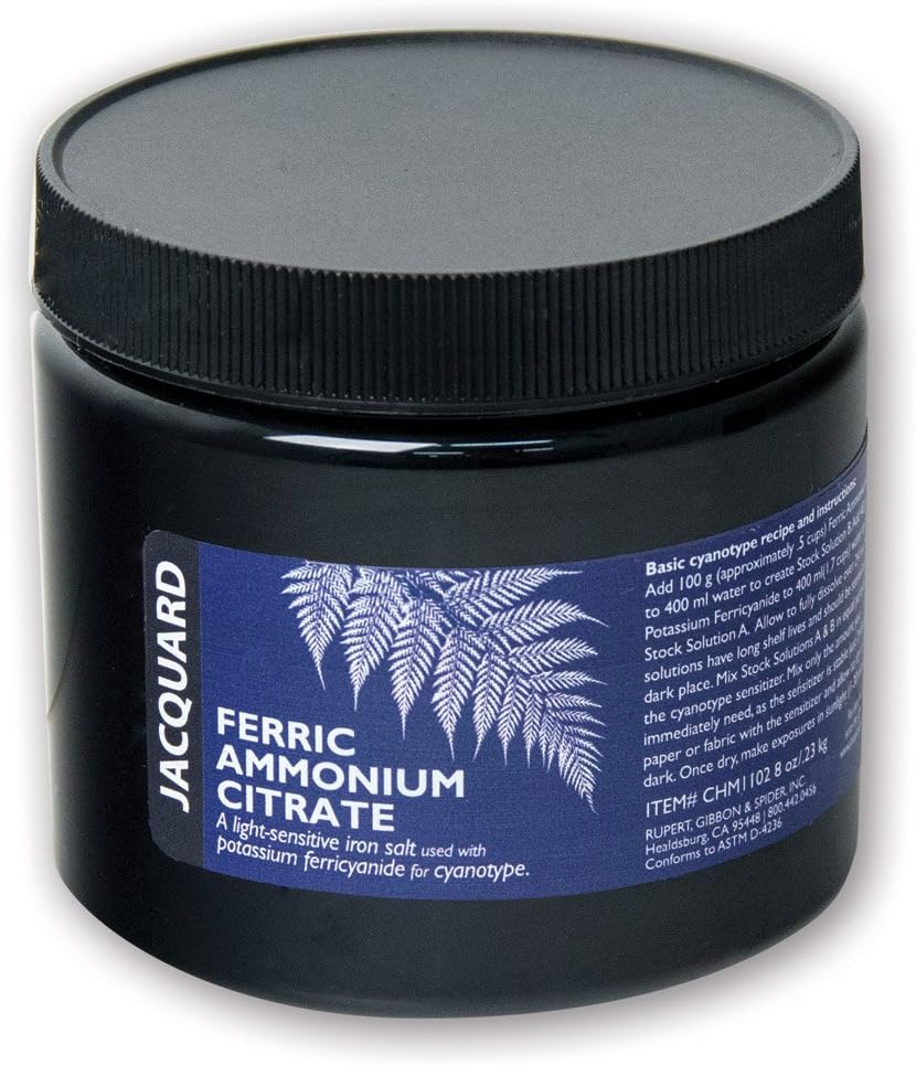 Jacquard Ferric Ammonium Citrate for Cyanotype Sun Prints, Light Sensitive Alternative Photography Sensitizer for Fabric and Paper Projects, 8oz