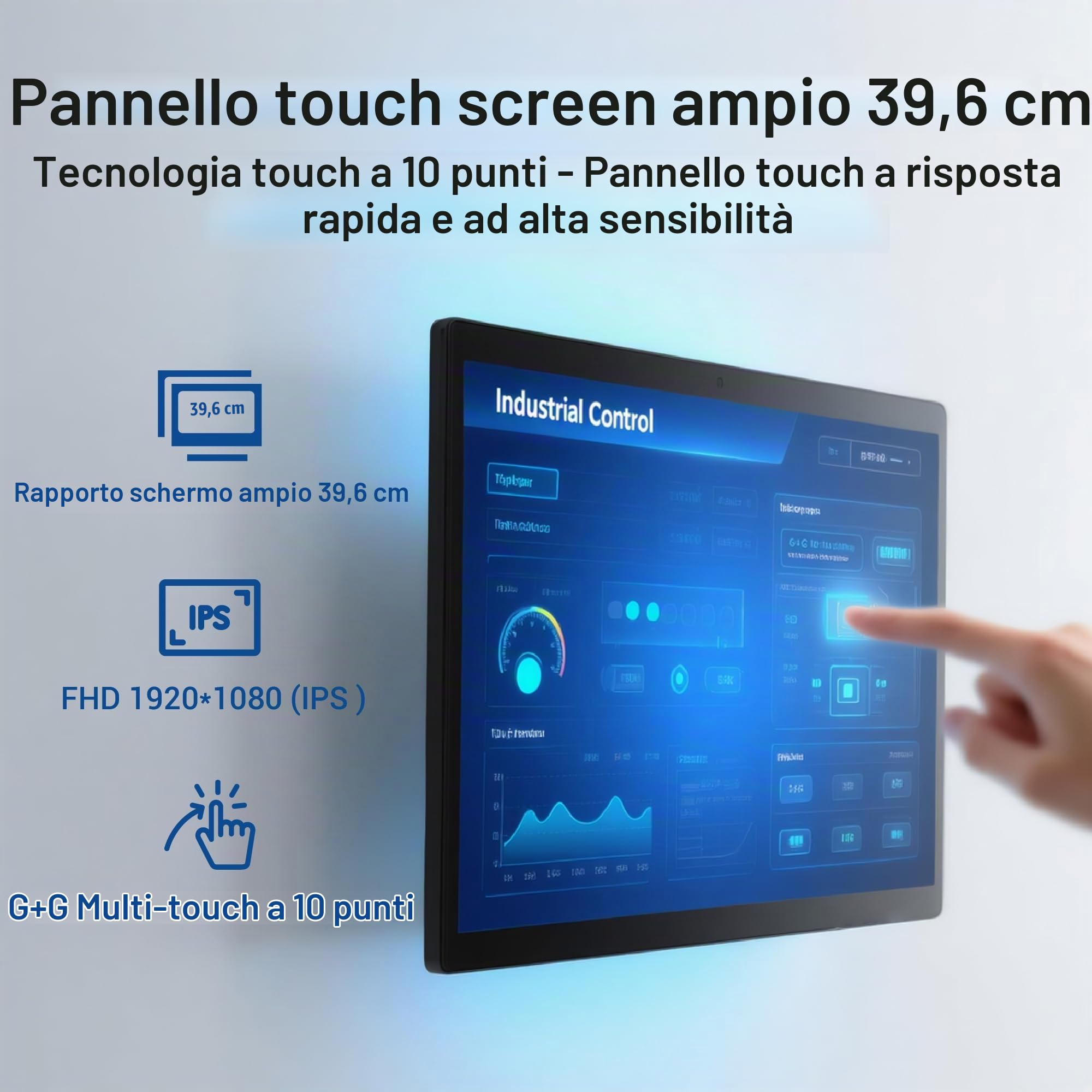 Industrie Panel PC-HEIGAOLAPC Industriale Touchscreen Pannello PC 15.6” RK3399 4GB RAM 64GB ROM, Android 12 Fanless Touchscreen Monitor All in One 1920*1080 IPS, USB3,0, USB2,0, HDMI2,0, Type-C, RJ45